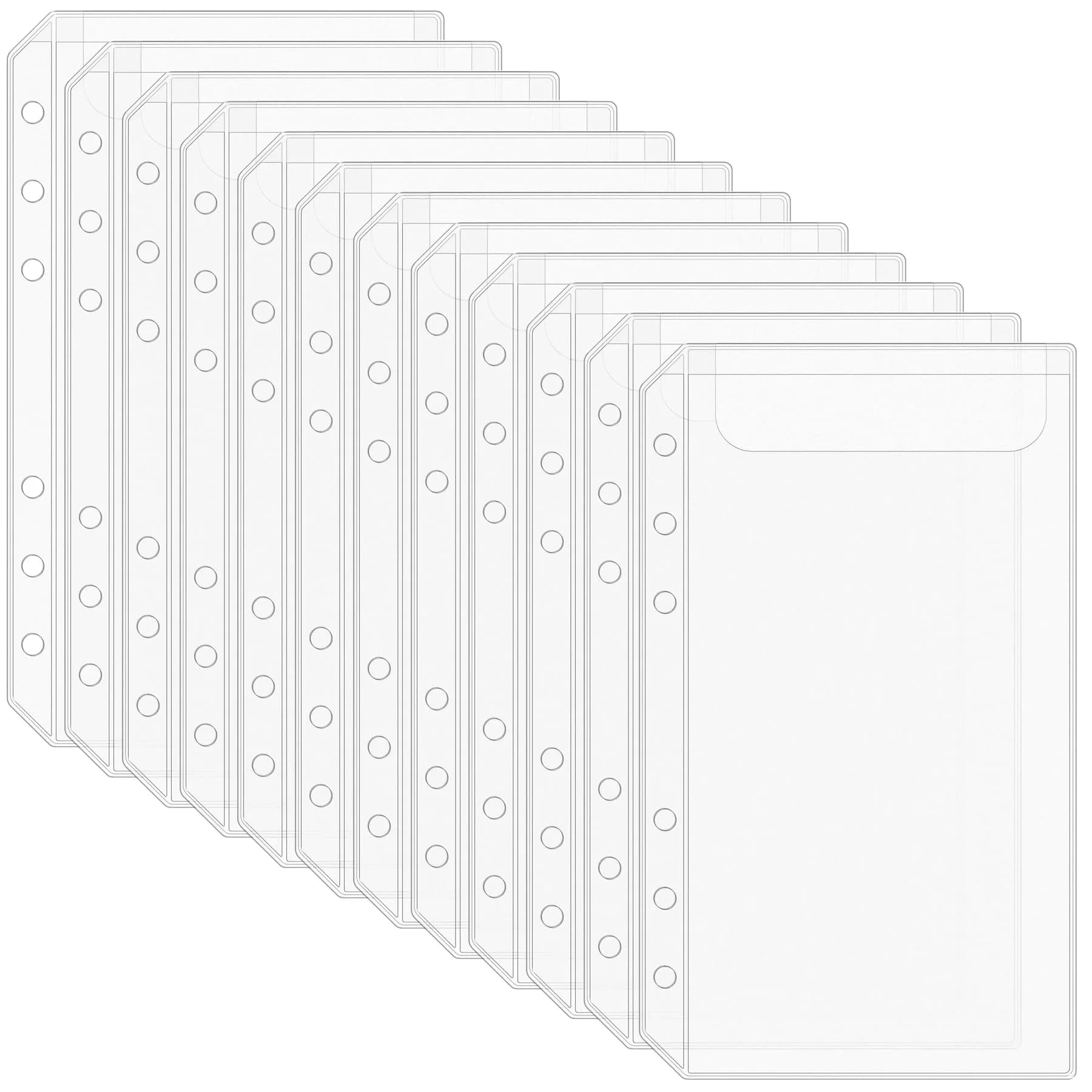 Antner A6 Binder Pockets 6-Hole No Zipper | Moisture Proof PVC Document Folders (17.7 x 10.5 cm)