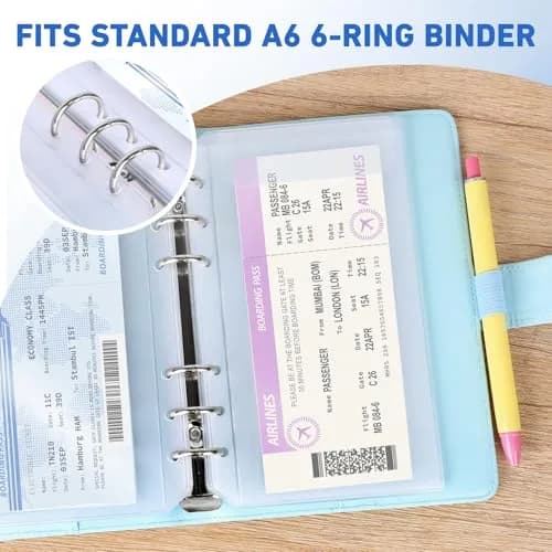 Antner A6 Binder Pockets 6-Hole No Zipper | Moisture Proof PVC Document Folders (17.7 x 10.5 cm) thumbnail 4