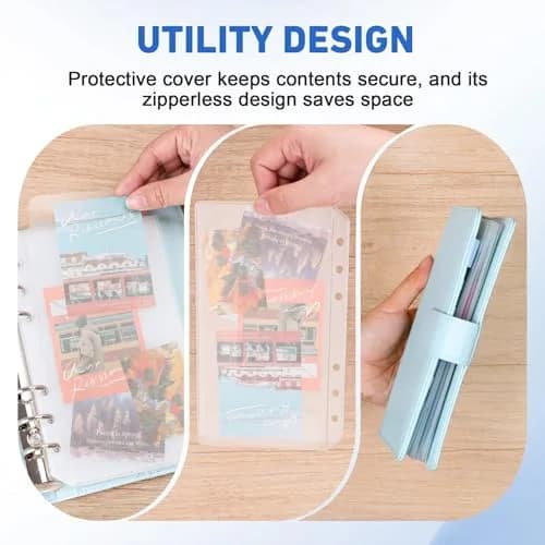 Antner A6 Binder Pockets 6-Hole No Zipper | Moisture Proof PVC Document Folders (17.7 x 10.5 cm) thumbnail 3