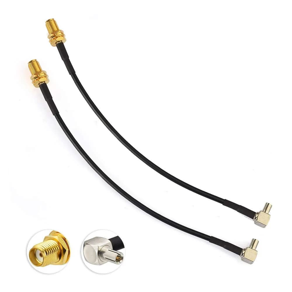 Superbat SMA to TS9 Cable 6in RG174 SMA Female to TS9 Male 90° | Connects USB modems & antennas — 2pcs SMA to TS9 right angle 6"