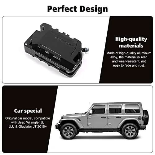 RT-TCZ Black Aluminum Alloy Key Fob Case Cover for Jeep Wrangler JL JLU Gladiator | Heavy Duty Protection thumbnail 5