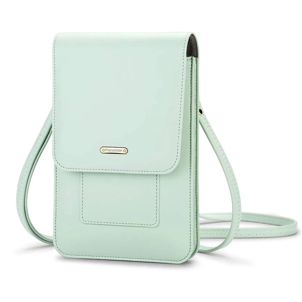 Peacocktion Small Crossbody Bag for Women | RFID Travel Cell Phone Wallet with Card Slots — 10-green