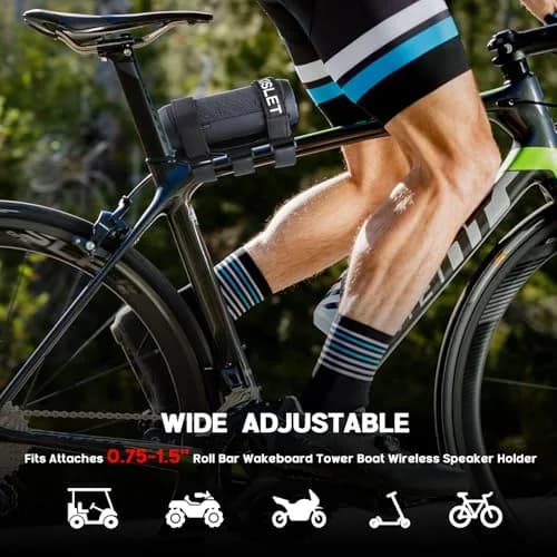 Xislet Portable Speaker Mount with Straps for Golf Cart, Bike, ATV — Black thumbnail 4