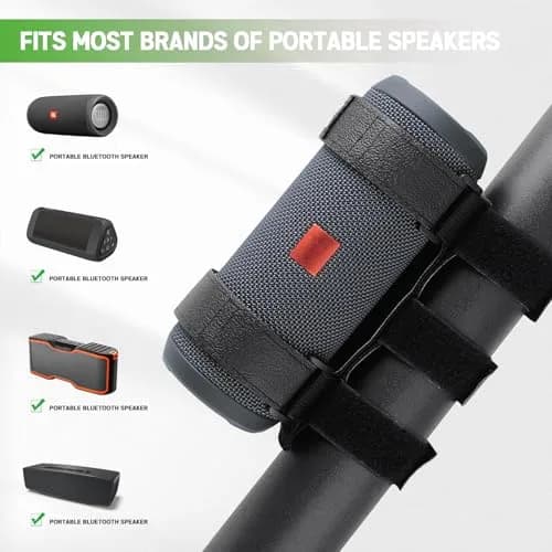 Xislet Portable Speaker Mount with Straps for Golf Cart, Bike, ATV — Black thumbnail 6