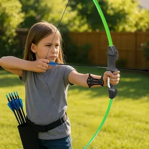 Mxessua 45" Youth Bow and Arrows Set for Kids 8-16 Teens Recurve Archery Beginner Gift Longbow Kit with 9 Arrows, Arm Guard, Quiver, Target Faces & Pin Sight | 15-20 lb Draw Weight thumbnail 8