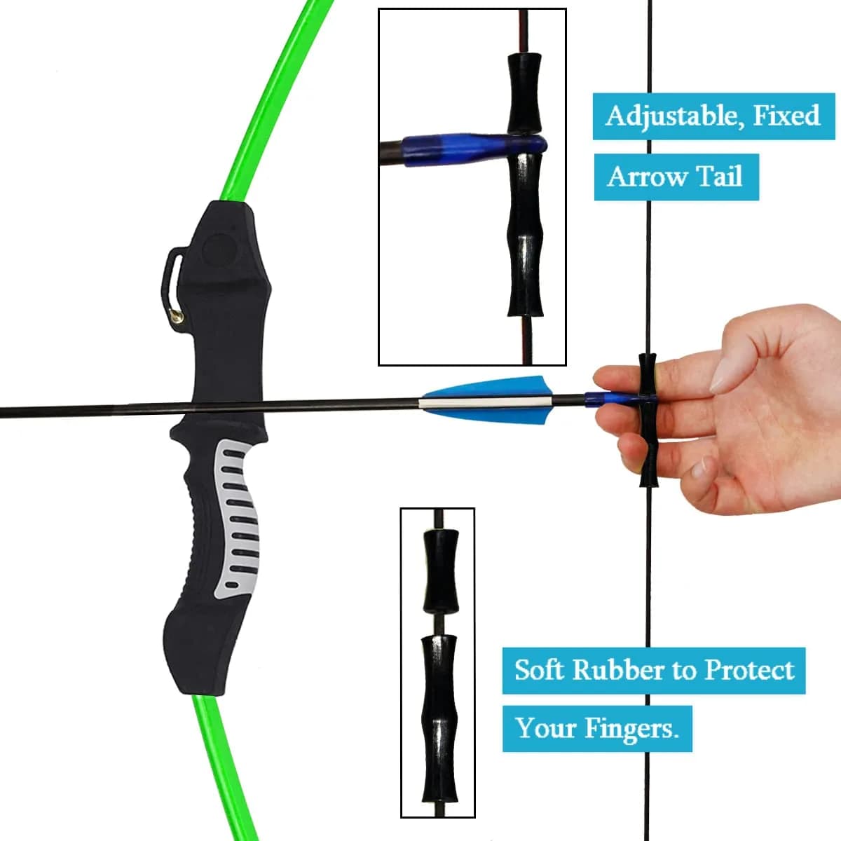 Mxessua 45" Youth Bow and Arrows Set for Kids 8-16 Teens Recurve Archery Beginner Gift Longbow Kit with 9 Arrows, Arm Guard, Quiver, Target Faces & Pin Sight | 15-20 lb Draw Weight - view 4
