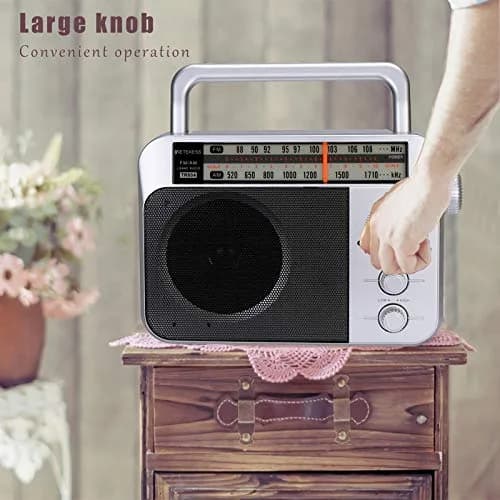 Retekess TR604 AM FM Portable Radio | Silver, 220x145x62mm (8.66x5.71x2.44in) thumbnail 5