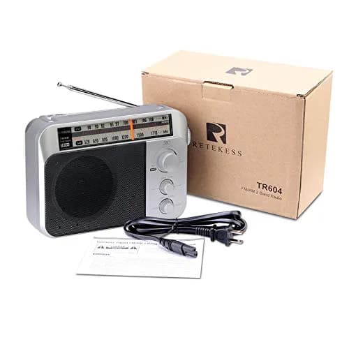 Retekess TR604 AM FM Portable Radio | Silver, 220x145x62mm (8.66x5.71x2.44in) thumbnail 6