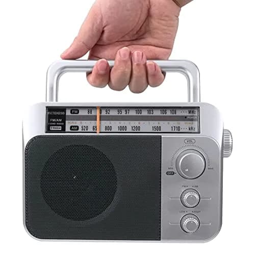 Retekess TR604 AM FM Portable Radio | Silver, 220x145x62mm (8.66x5.71x2.44in) thumbnail 9