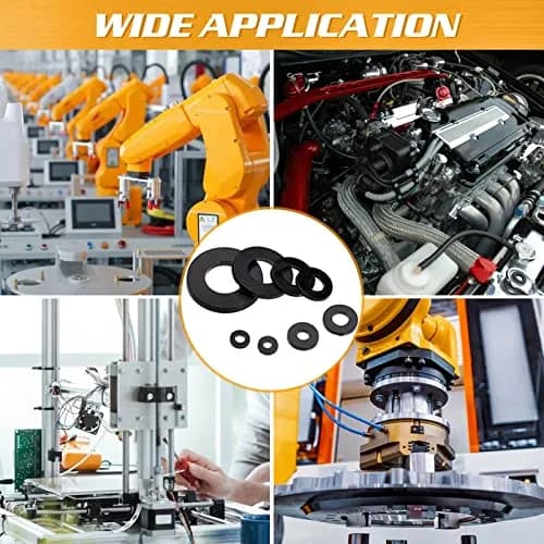 URLWALL Black 500Pcs Nylon Flat Washer Assortment Set M2-M10 | Metric Sealing Spacer Gasket Ring Kit thumbnail 7