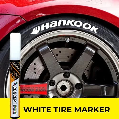 ConceptInks Premium Tire Marker Pens White Waterproof Paint Markers for Car Tire Lettering, Made In Japan (3 Pack-White) thumbnail 5