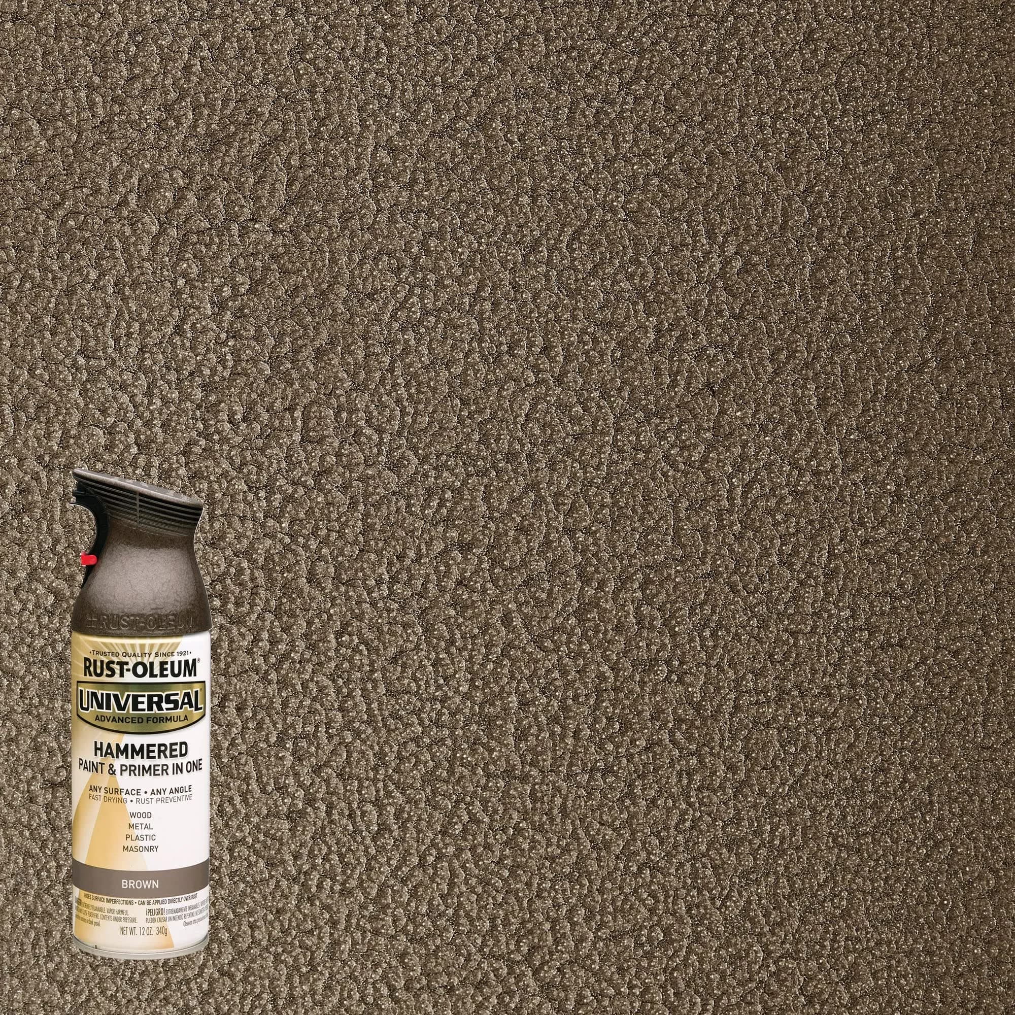 Rust-Oleum Universal All Surface Hammered Spray Paint, Brown, 12 oz (Pack of 6) - view 2