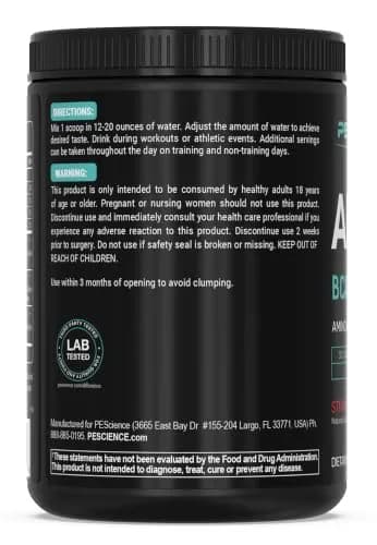 PEScience Amino IV BCAA & EAA Powder, Strawberry Lemonade | 30 Servings, Vegan, Gluten-Free, Hydration Support thumbnail 9