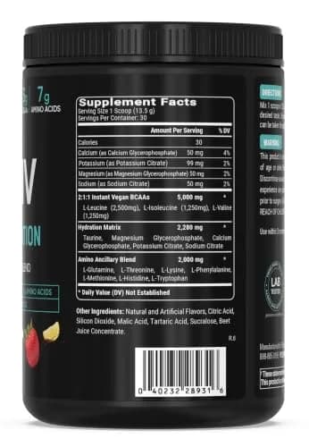 PEScience Amino IV BCAA & EAA Powder, Strawberry Lemonade | 30 Servings, Vegan, Gluten-Free, Hydration Support thumbnail 3