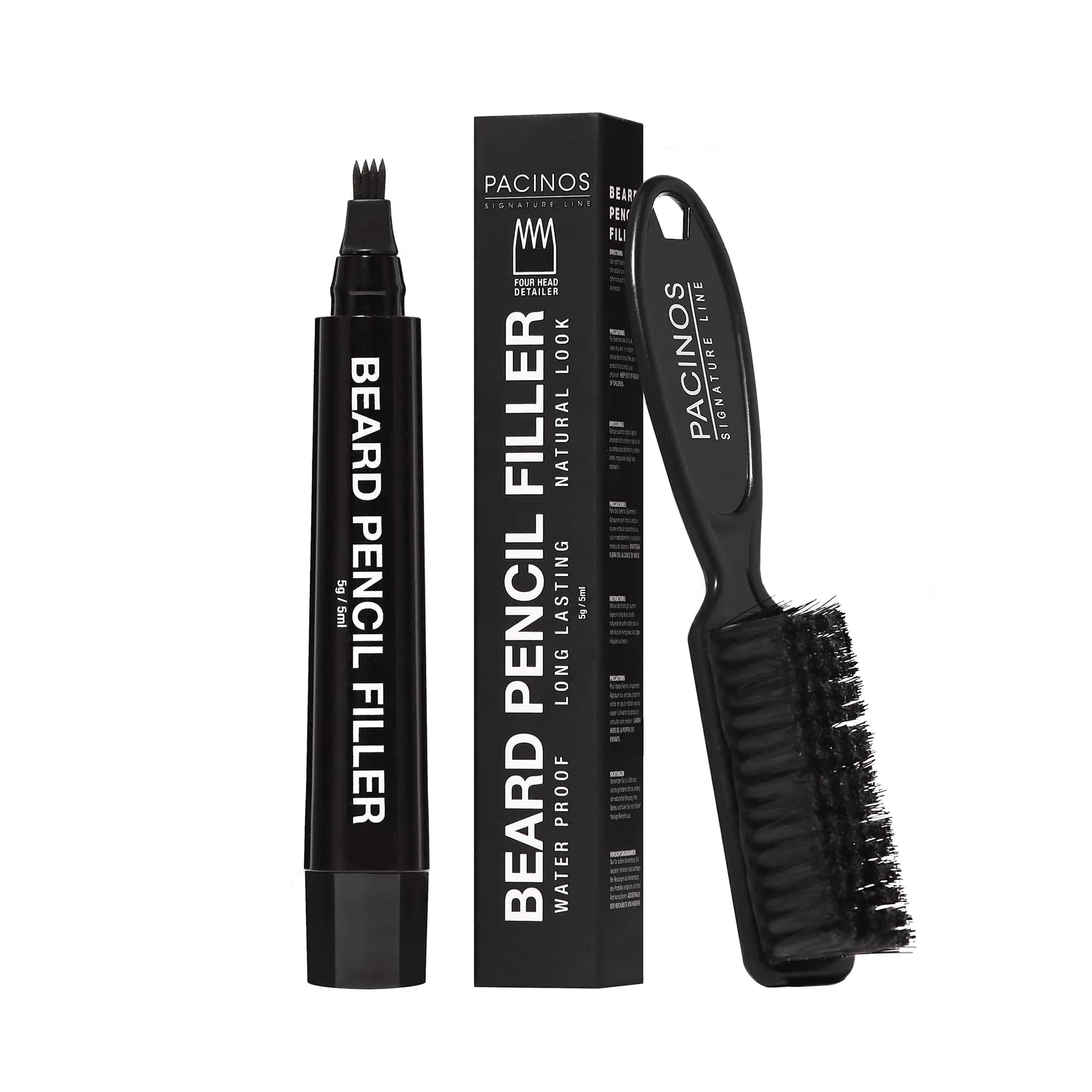 Pacinos Beard Pencil Filler Black | Fills Patchy Areas & Defines Lines - main product image