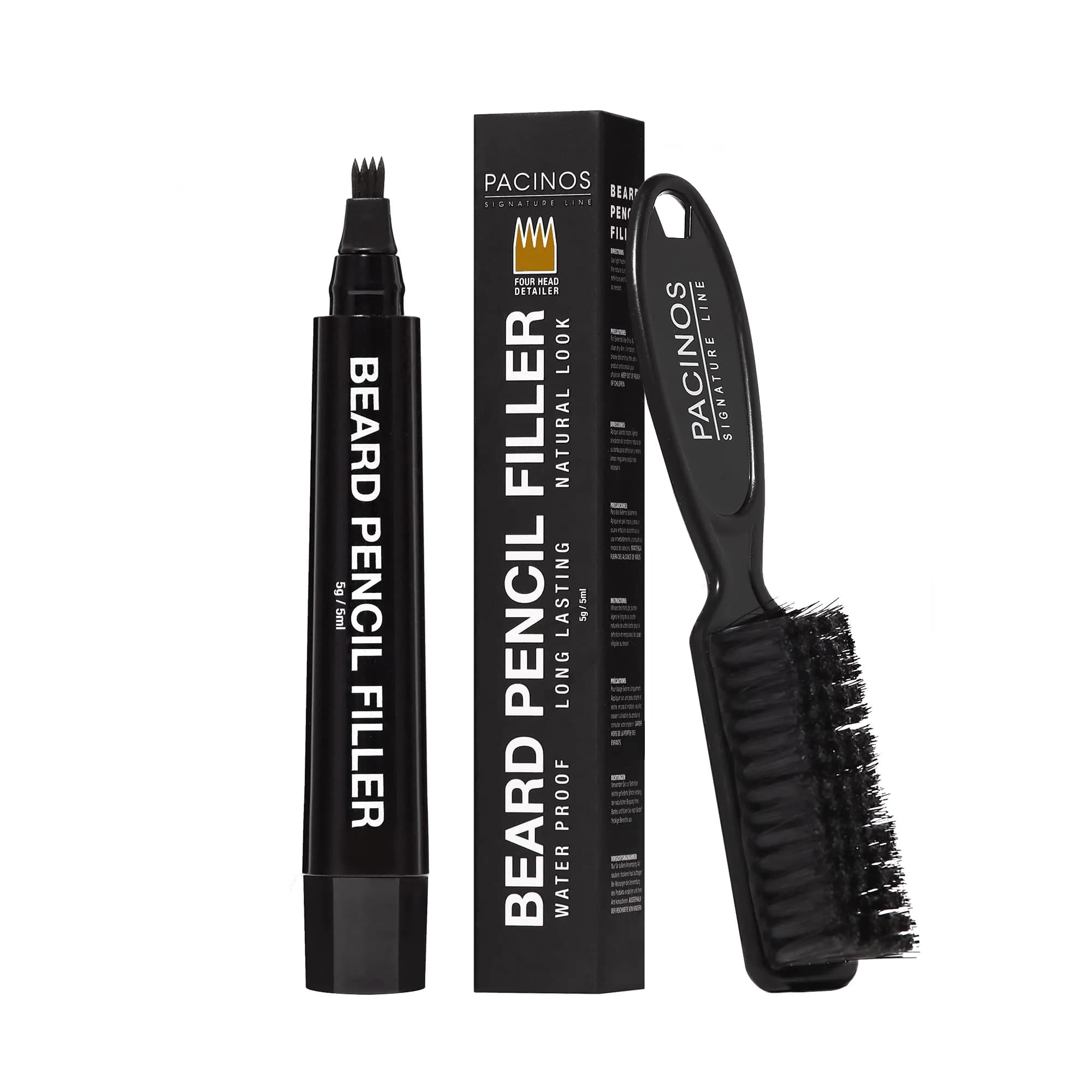 Pacinos Beard Pencil Filler Light Brown | Waterproof, Natural Finish, Moustache (10g / 0.35oz) — Light Brown