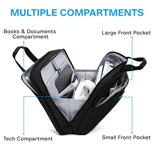 BAGSMART 17.3 Inch Expandable Laptop Bag Briefcase | Water-Resistant Business Travel Work Bag thumbnail 4