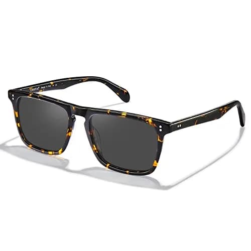 CARFIA Retro Square Polarized Sunglasses for Men CA53572 | 54mm Lens Width, 145mm Arm Length thumbnail 1