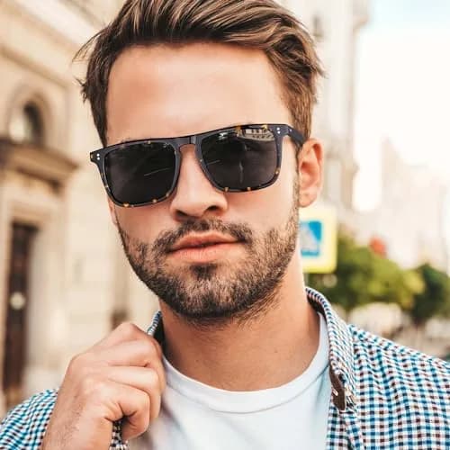 CARFIA Retro Square Polarized Sunglasses for Men CA53572 | 54mm Lens Width, 145mm Arm Length thumbnail 3