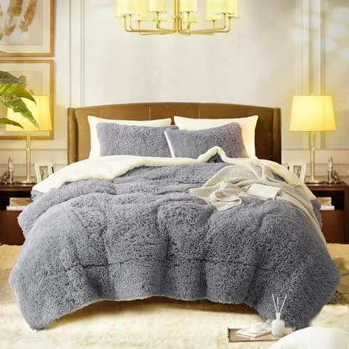 Flysheep Faux Fur Twin Comforter Set 68"x86" | Ultra Soft Reversible Bedding for Winter & Summer thumbnail 3