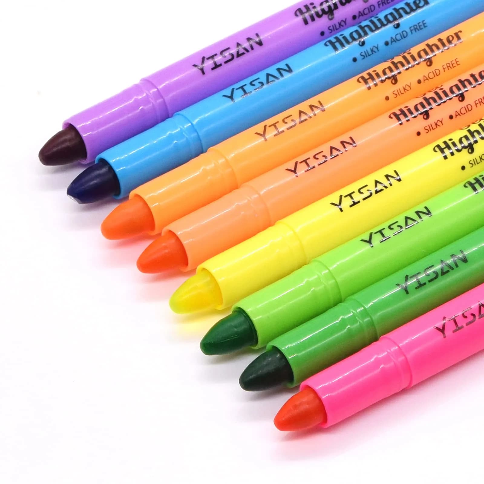 YISAN Gel Bible Highlighters 8 Assorted Colors | No Bleed Through Paper — Fluorescent