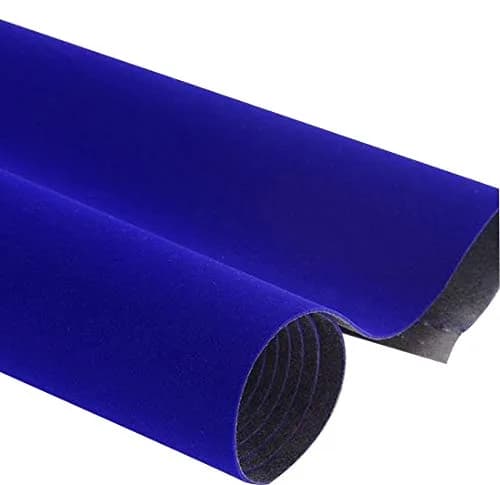 CHENGZHG Blue Velvet Flocking Liner 45cm x 200cm (17.7" x 78") | Self-Adhesive Peel and Stick for Drawers, Crafts, and DIY Projects thumbnail 2