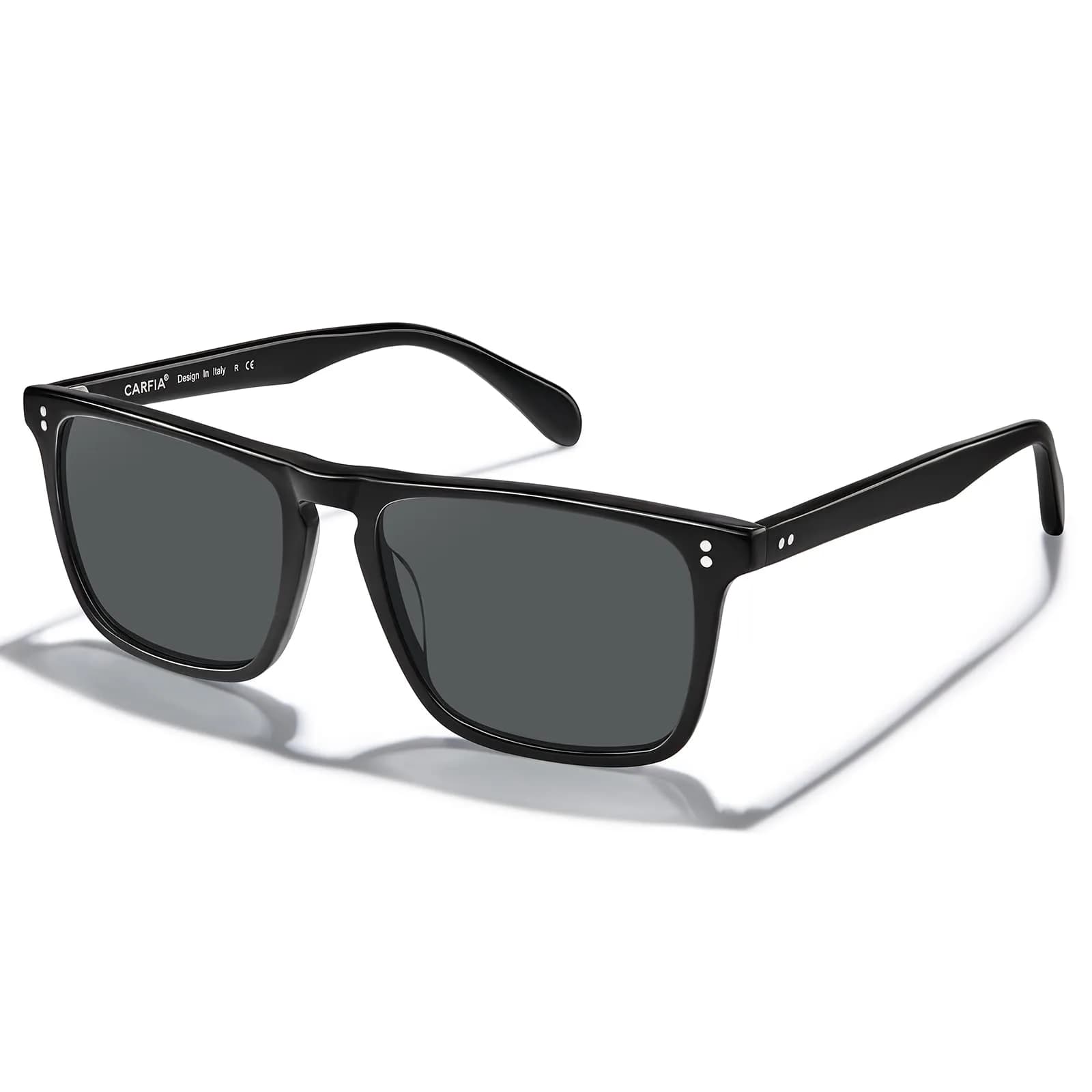 CARFIA Retro Square Polarized Sunglasses for Men UV Protection CA53572 | 54mm Lens Width, 18mm Bridge Width - main product image