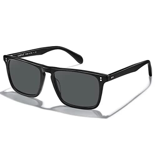 CARFIA Retro Square Polarized Sunglasses for Men UV Protection CA53572 | 54mm Lens Width, 18mm Bridge Width thumbnail 1