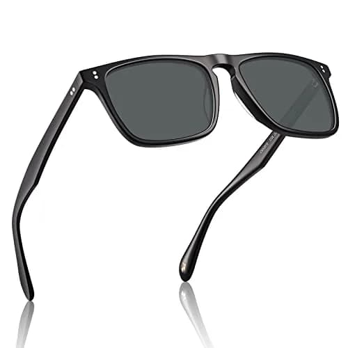 CARFIA Retro Square Polarized Sunglasses for Men UV Protection CA53572 | 54mm Lens Width, 18mm Bridge Width thumbnail 9