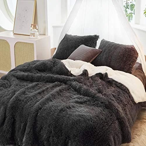 Flysheep Faux Fur Comforter Set King Size | Ultra Soft & Warm Bedding for Winter & All Seasons thumbnail 1