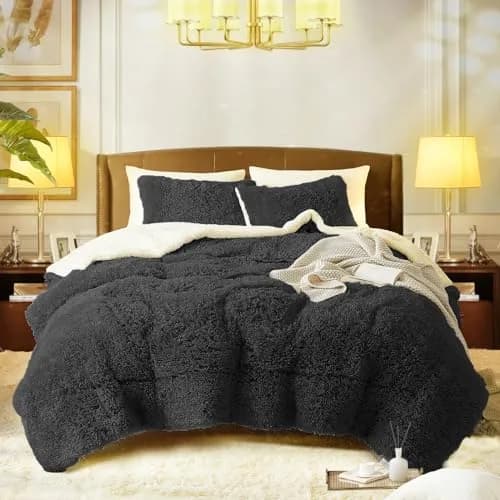 Flysheep Faux Fur Comforter Set King Size | Ultra Soft & Warm Bedding for Winter & All Seasons thumbnail 3