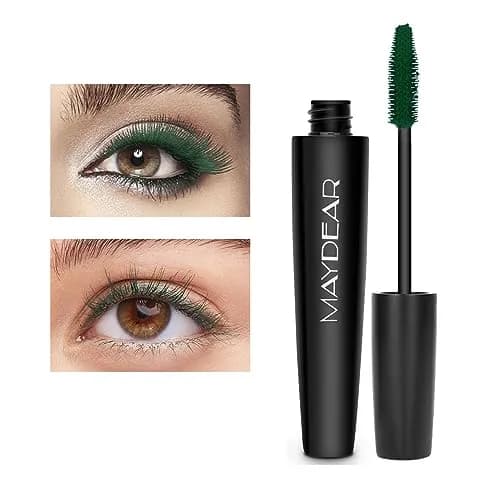 Maydear Dark Green Waterproof Mascara for Women's Eye Makeup | Volumizing & Lengthening thumbnail 2