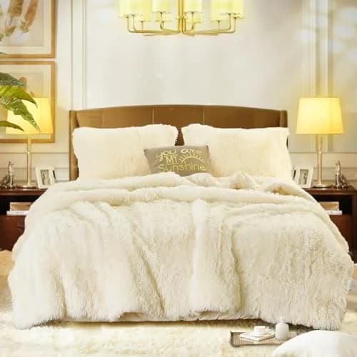 Flysheep Faux Fur Comforter Set Queen | Ultra Soft Long Hair Plush Bedding thumbnail 2