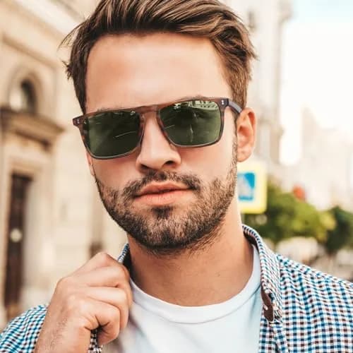 CARFIA Retro Square Polarized Sunglasses for Men | 54mm Lens Width (1.94 Fl Oz) thumbnail 3