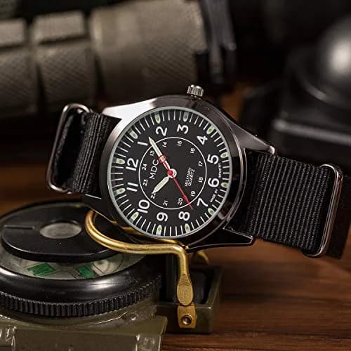 Infantry MDC Mens Military Field Watch 40mm (1.57 inches) | Japanese Quartz Movement, Black Nylon Strap thumbnail 5
