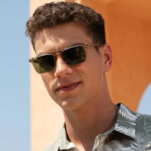 CARFIA Retro Square Polarized Sunglasses for Men UV Protection CA53572 | Polarized Lenses, Acetate Frame, 145mm Arm thumbnail 9