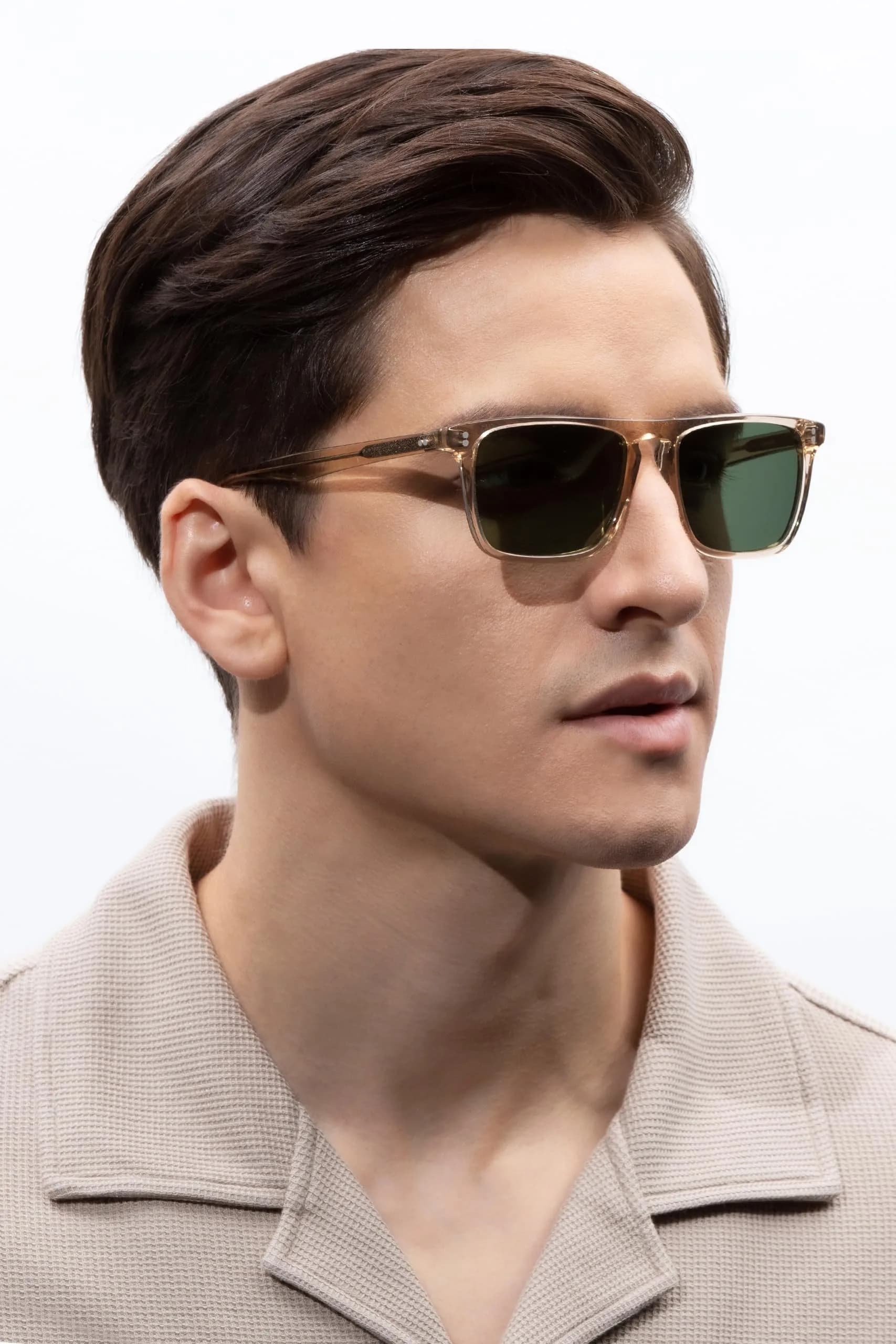 CARFIA Retro Square Polarized Sunglasses for Men UV Protection CA53572 | Polarized Lenses, Acetate Frame, 145mm Arm - view 2