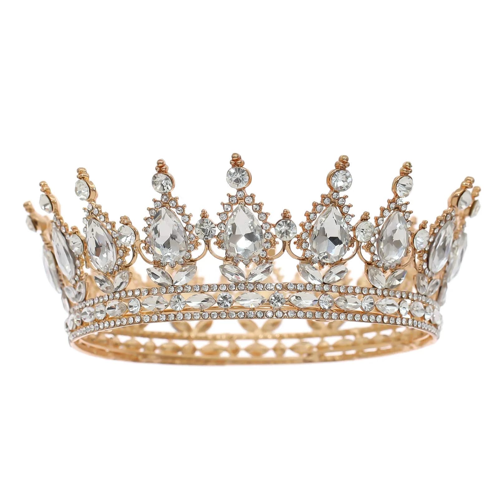 FORSEVEN Birthday Queen Crown with Rhinestones | 11.7 cm (4.6 Inch) Diameter - main product image
