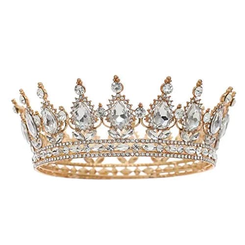 FORSEVEN Birthday Queen Crown with Rhinestones | 11.7 cm (4.6 Inch) Diameter thumbnail 1