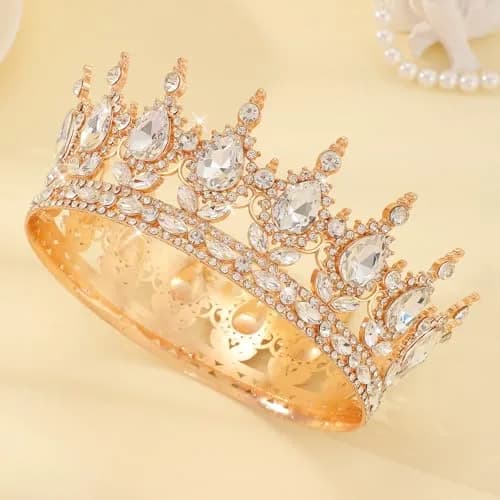 FORSEVEN Birthday Queen Crown with Rhinestones | 11.7 cm (4.6 Inch) Diameter thumbnail 4