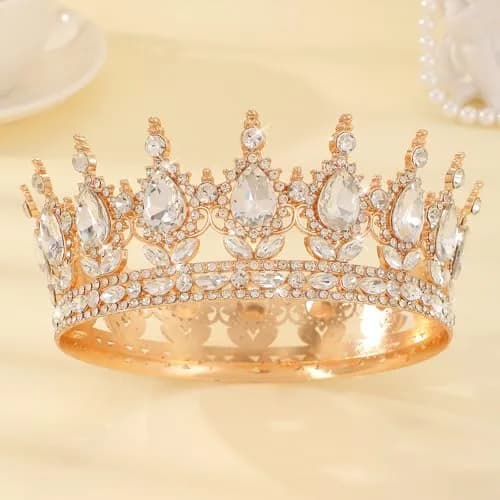 FORSEVEN Birthday Queen Crown with Rhinestones | 11.7 cm (4.6 Inch) Diameter thumbnail 5