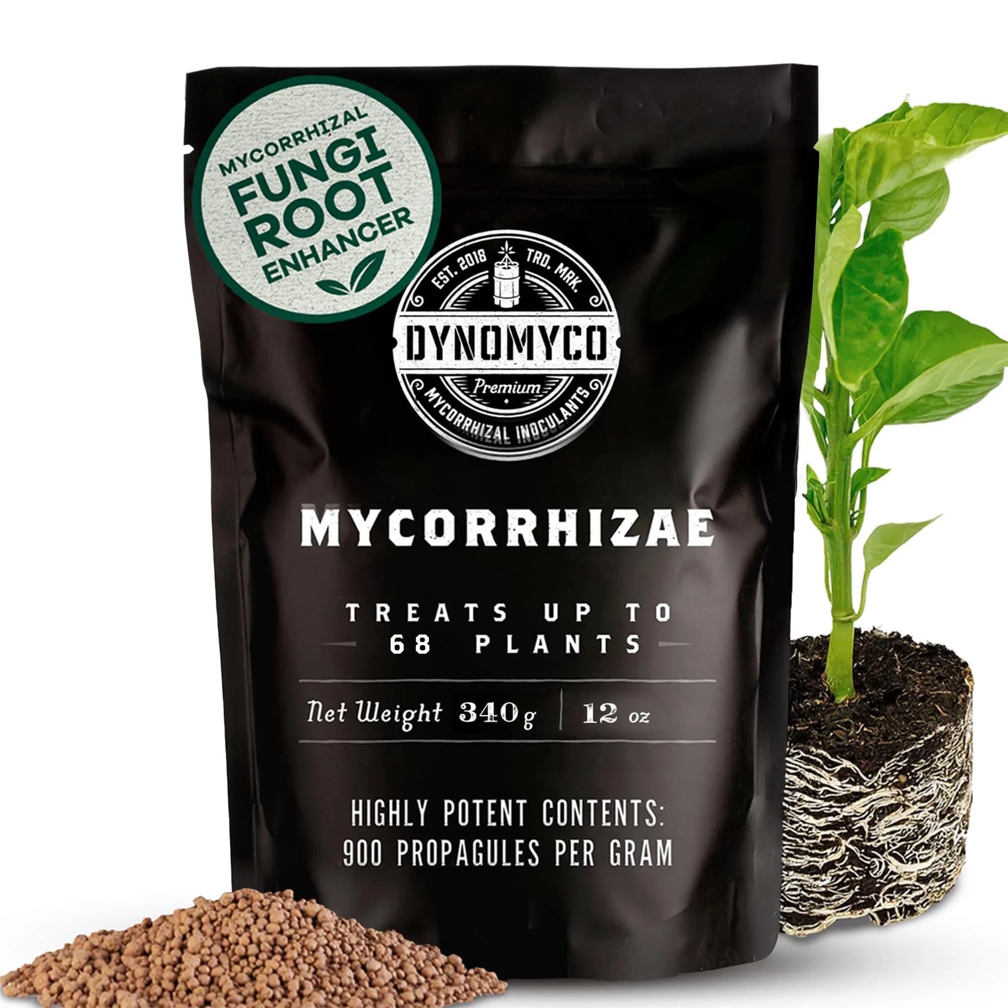DYNOMYCO Mycorrhizal Fungi Inoculant 340g | Boosts Root Growth & Harvests