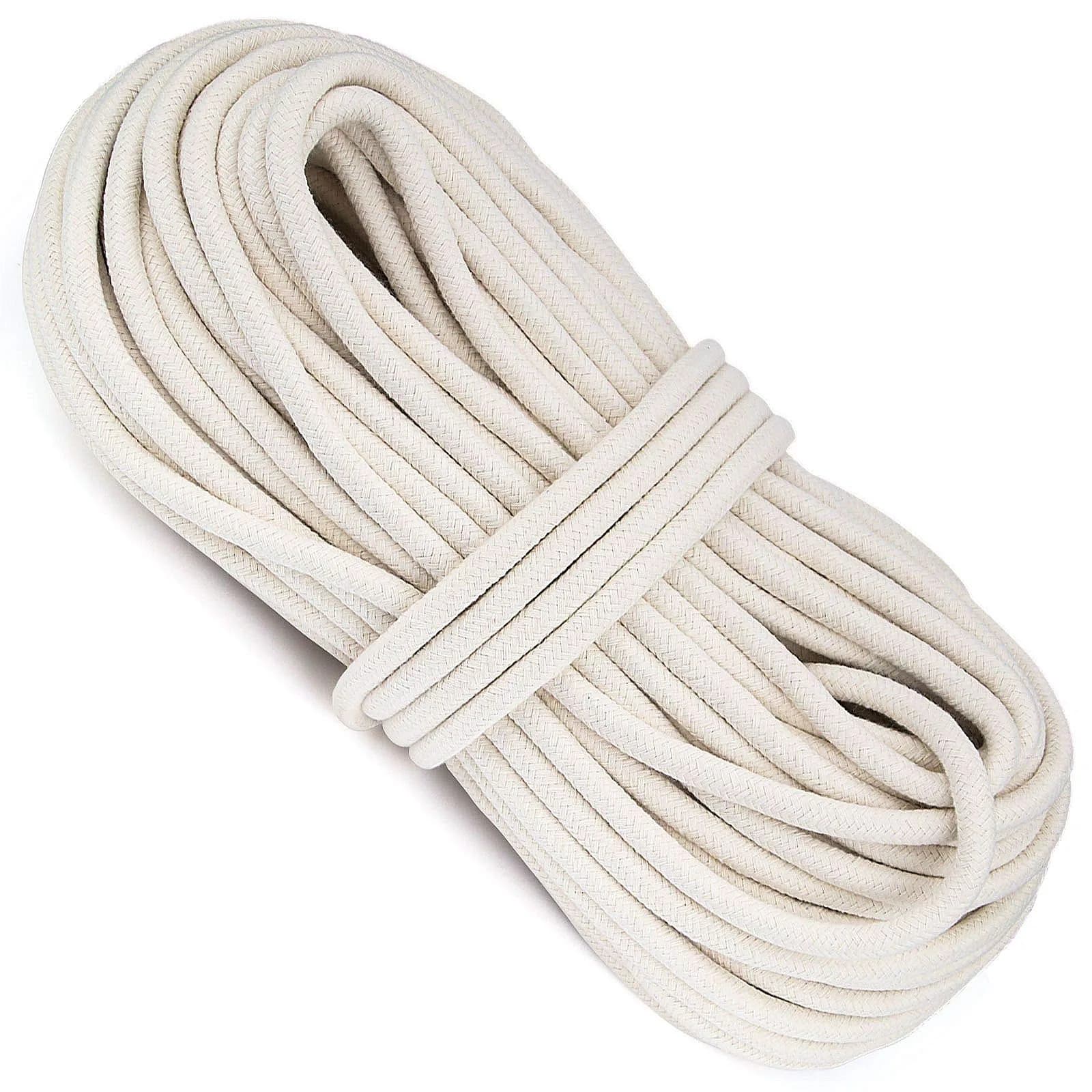 HOZEON Cotton Rope 3/8 Inch x 164 Feet | Heavy Duty Natural Cotton Cord for Crafts & Decor