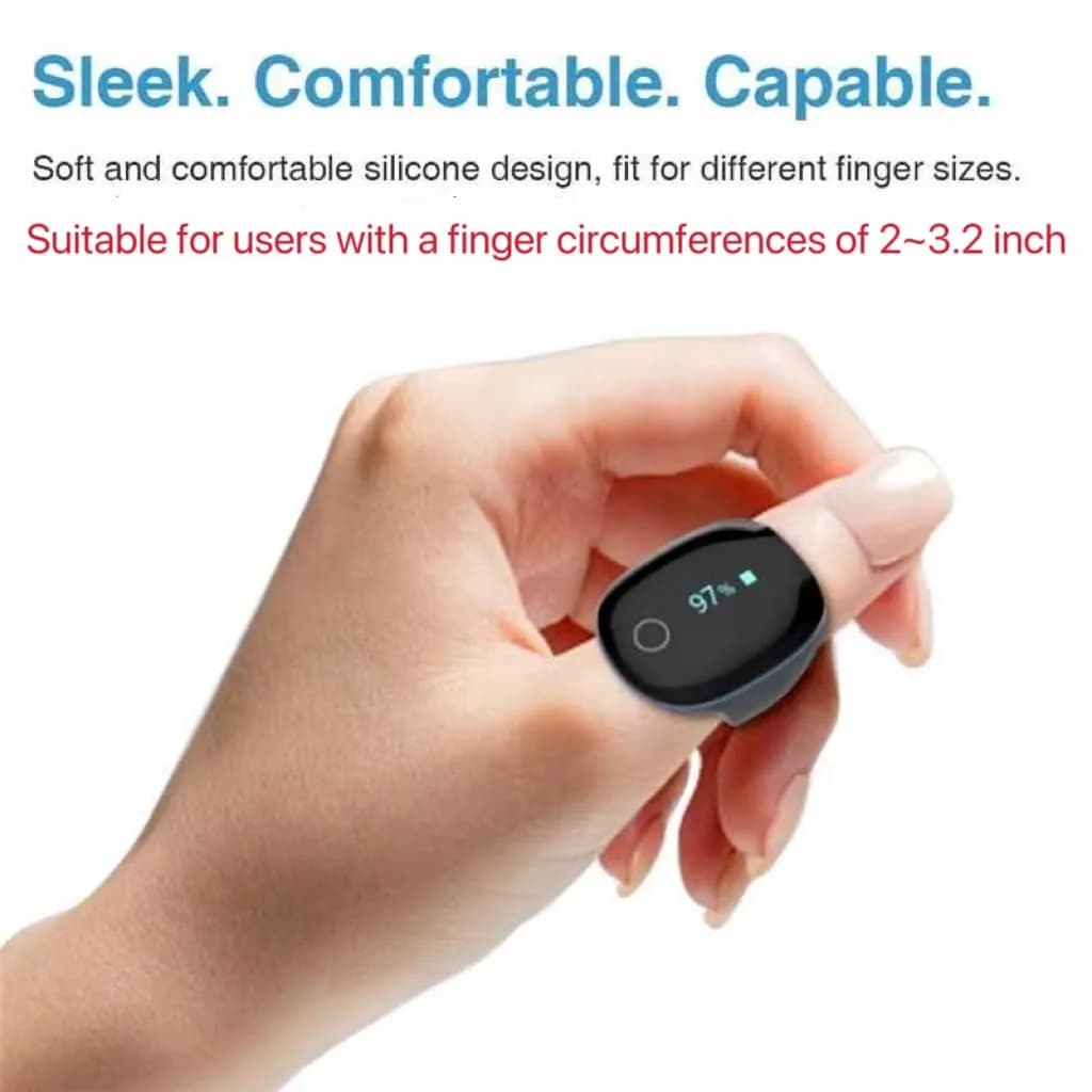 Wellue O2Ring Bluetooth Pulse Oximeter 7cm (2.75 inch) | Continuous SpO2 Tracking for Sports & Aviation - view 2