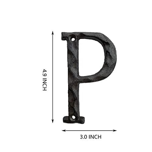 YICC House Letter, 5 Inch Cast Iron Home Address Letter | Rustic Rustic Finish, Heavy Duty, Easy Mounting thumbnail 2