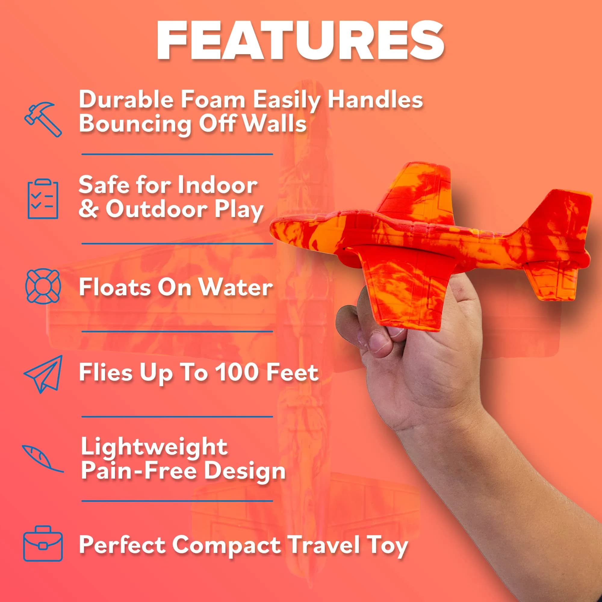 Refresh Sports EVA Foam Glider Plane for Kids 6x2 inches (15.2x5.1 cm) | ASTM-Tested Outdoor Toy - view 4