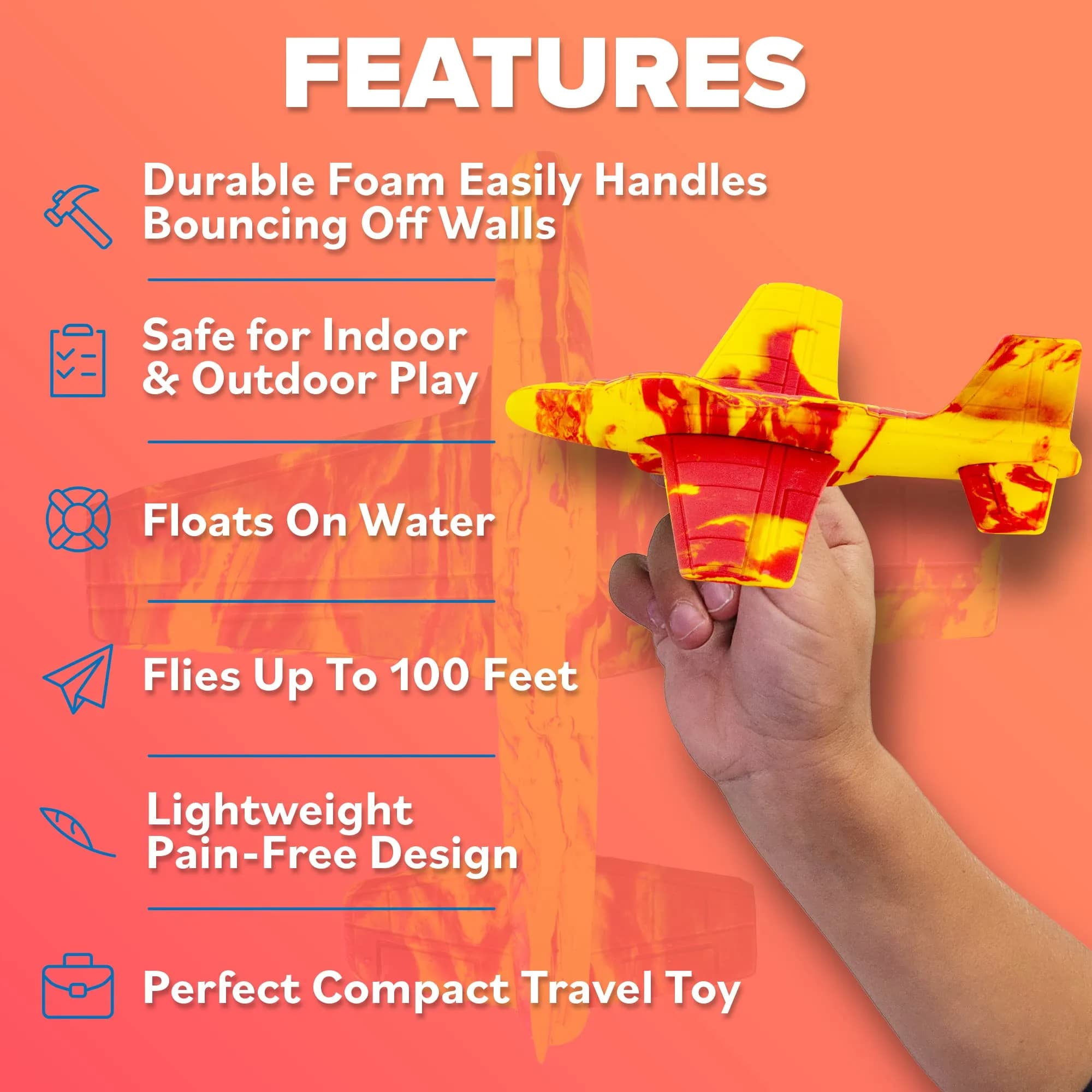 Refresh Sports EVA Foam Glider Plane for Kids | Outdoor Toys for Ages 4+ Year Old Boys & Girls - view 4