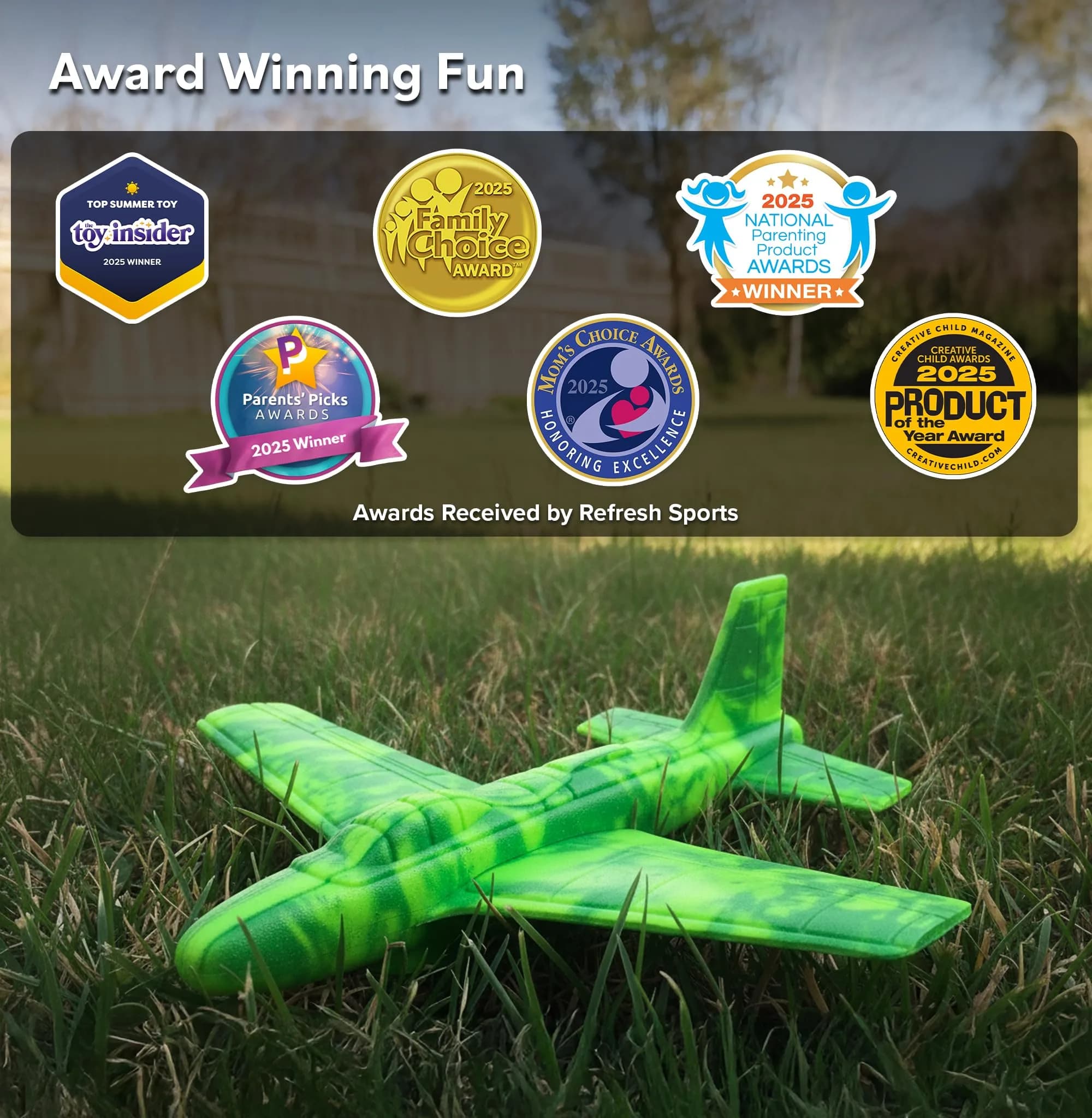 Refresh Sports EVA Foam Airplane Toy Green | Safe & Durable Glider for Kids - view 7