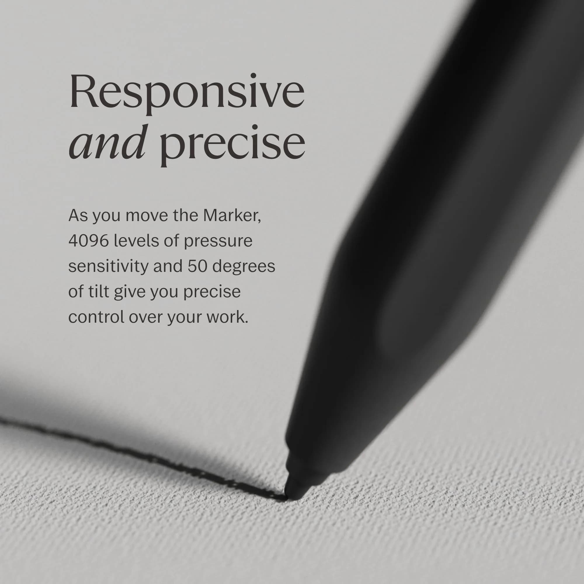 reMarkable Marker Plus with Eraser & 9 Felt Tips | Tilt & Pressure Sensitive Stylus - view 2
