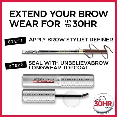 L'Oreal Paris Brow Stylist Definer Waterproof Eyebrow Pencil, Auburn, 0.002 kg (0.003 oz) | Ultra-Fine Tip for Natural Brows thumbnail 7